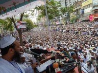 Mufty Sayed Mohammad Fayzul Karim is addressing in National Grand rally
